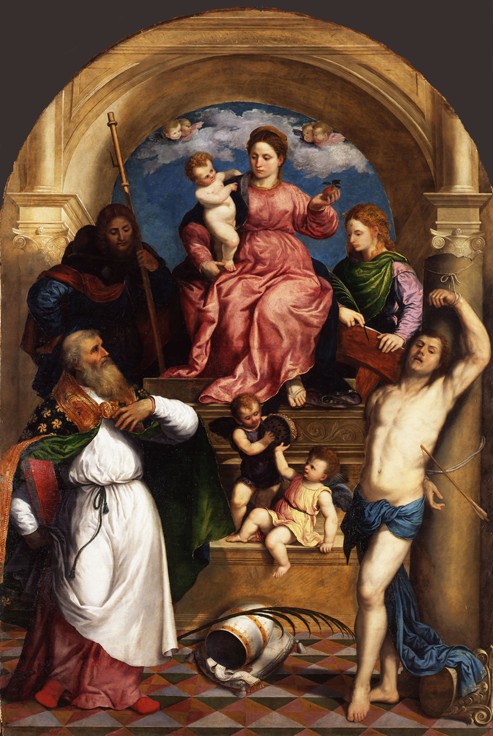Enthroned Madonna with Child and Saints de Paris Bordone