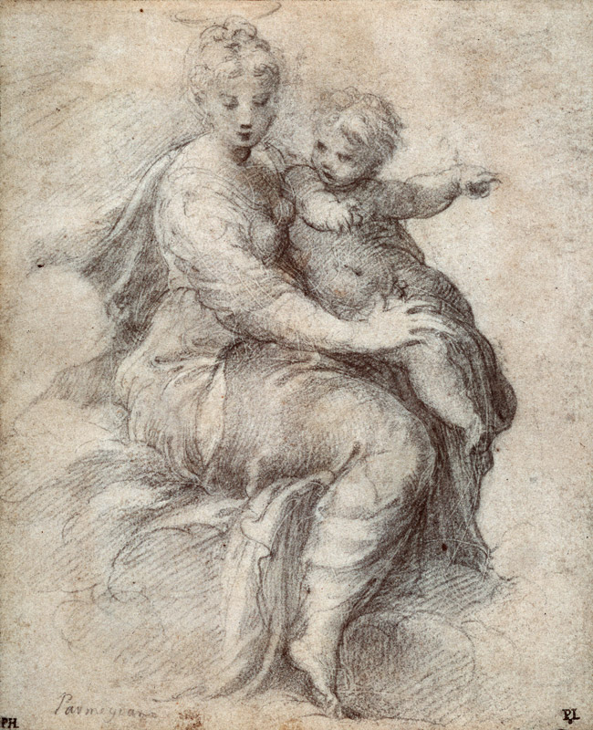 Madonna and Child on the Clouds de Parmigianino
