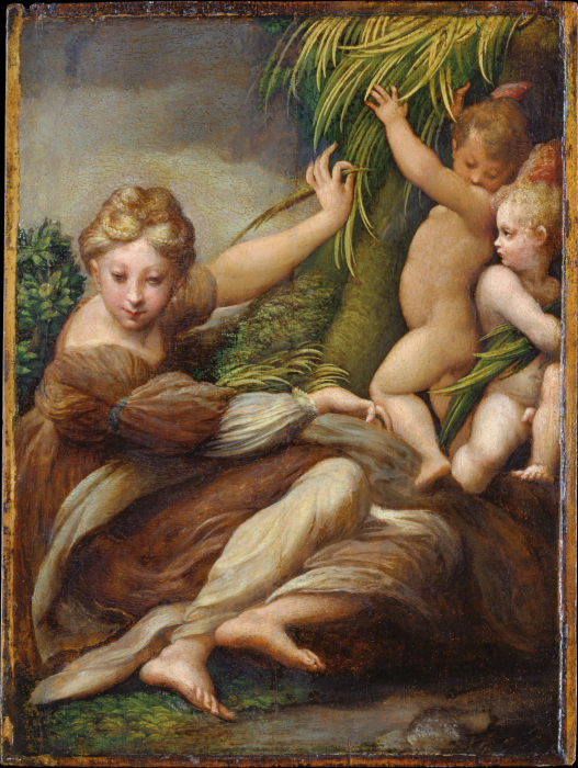 Female Martyr with Angels (Saint Catherine of Alexandria?) de Parmigianino
