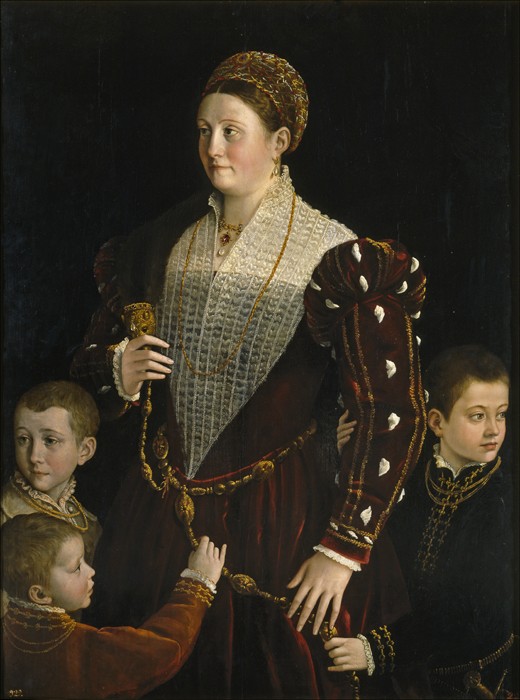 Portrait of Camilla Gonzaga di San Secondo and Her Three Sons de Parmigianino