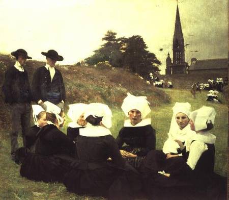 Breton Women Sitting at a Pardon de Pascal A.J. Dagnan-Bouveret