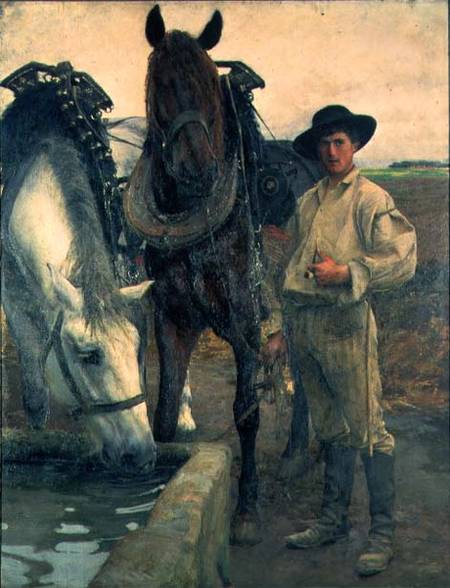 Horses at the Water Trough de Pascal A.J. Dagnan-Bouveret
