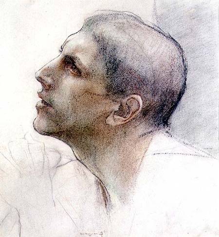 Study for Simon in 'The Supper at Emmaus' (charcoal & chalk on paper) de Pascal A.J. Dagnan-Bouveret