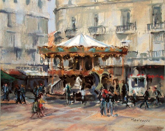 Little Carousel, Montpellier (pastel on paper)  de  Pat  Maclaurin