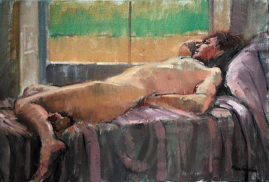 Reclining Nude (oil on canvas)  de  Pat  Maclaurin