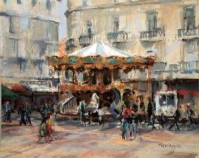 Little Carousel, Montpellier (pastel on paper) 