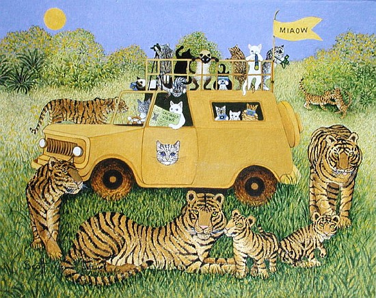 Cat Safari (oil on canvas)  de Pat  Scott