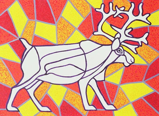 Reindeer on Stained Glass  de Pat  Scott