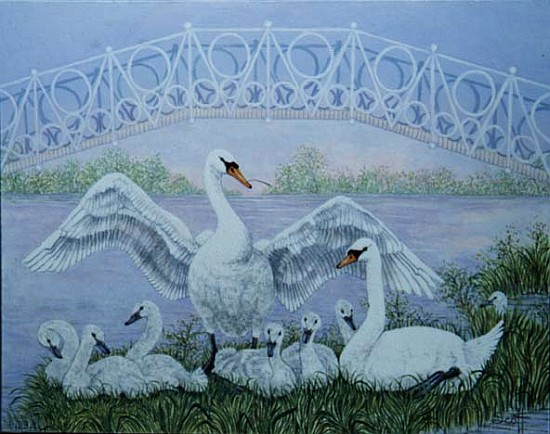 The Family Swan (acrylic)  de Pat  Scott