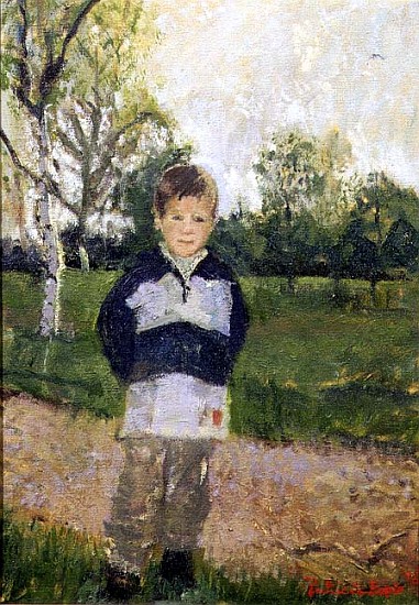 Mikey in Hyde Park, 1996 (oil on canvas)  de Patricia  Espir