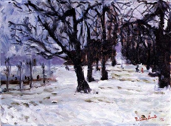 Playground Under Snow, 1994 (oil on canvas)  de Patricia  Espir