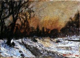 Winter Sunset, 1996 (oil on canvas) 