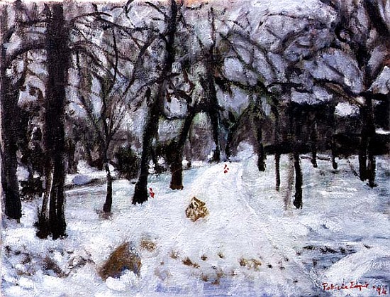 Tracks in the snow, 1994 (oil on canvas)  de Patricia  Espir