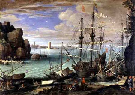 Scene of a Sea Port de Paul Brill or Bril