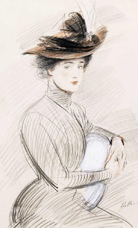 Bildnis einer eleganten Dame. de Paul César François Helleu
