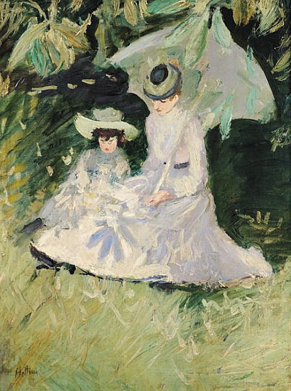 Madame Helleu and her Daughter at the Chateau of Boudran de Paul Cesar Helleu