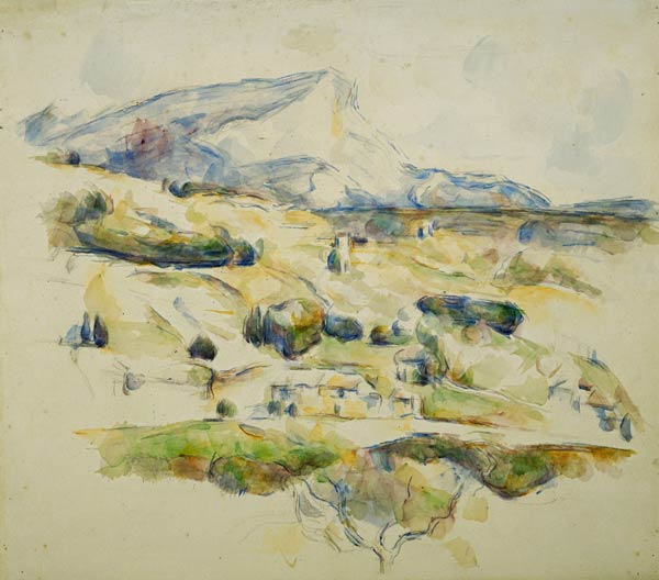 Der Mont Saint Victoire von Lauves aus gesehen (La Montagne Sainte Victoire Vue des Lauves) de Paul Cézanne