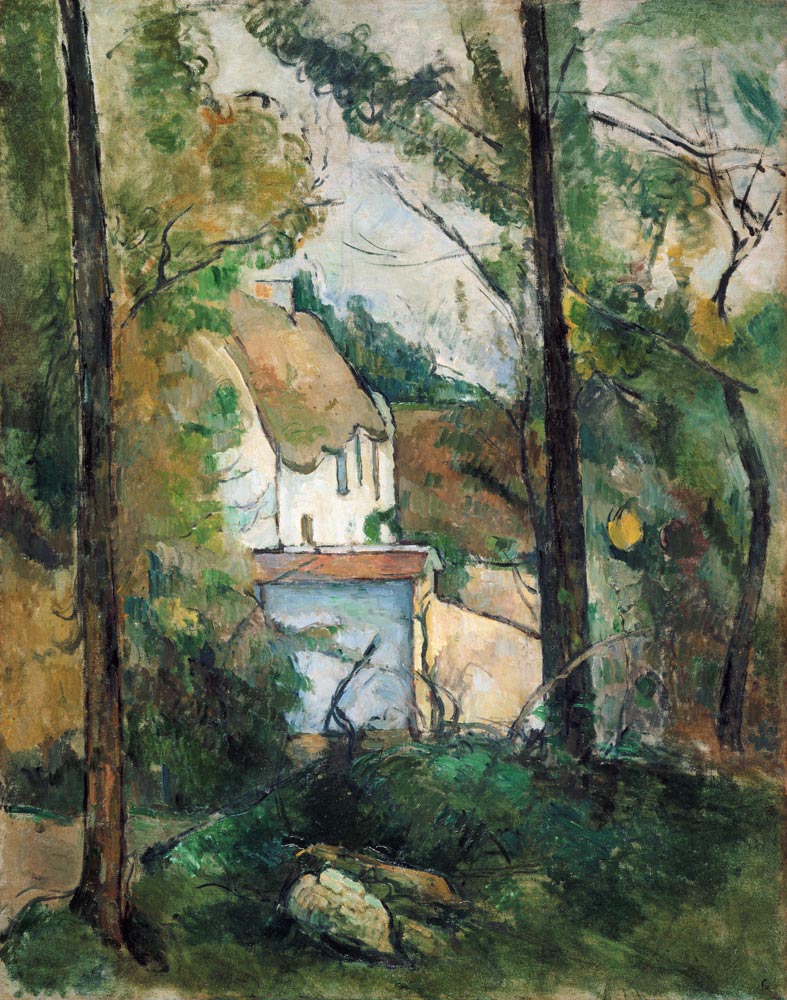 Look a house (Auvers) through trees de Paul Cézanne