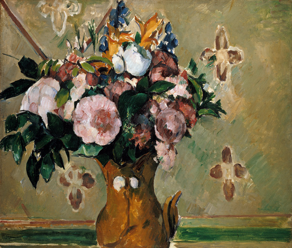 Blumenstrauss in a brown vase I. de Paul Cézanne