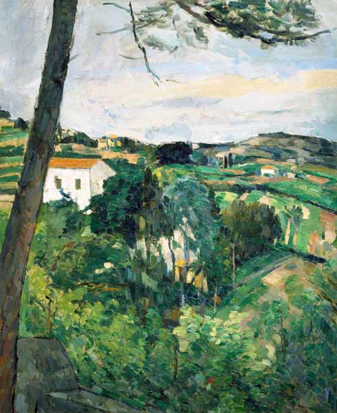 Landscape with red roof or The pine at the Estaque, 1875-76 (see also 287551) de Paul Cézanne