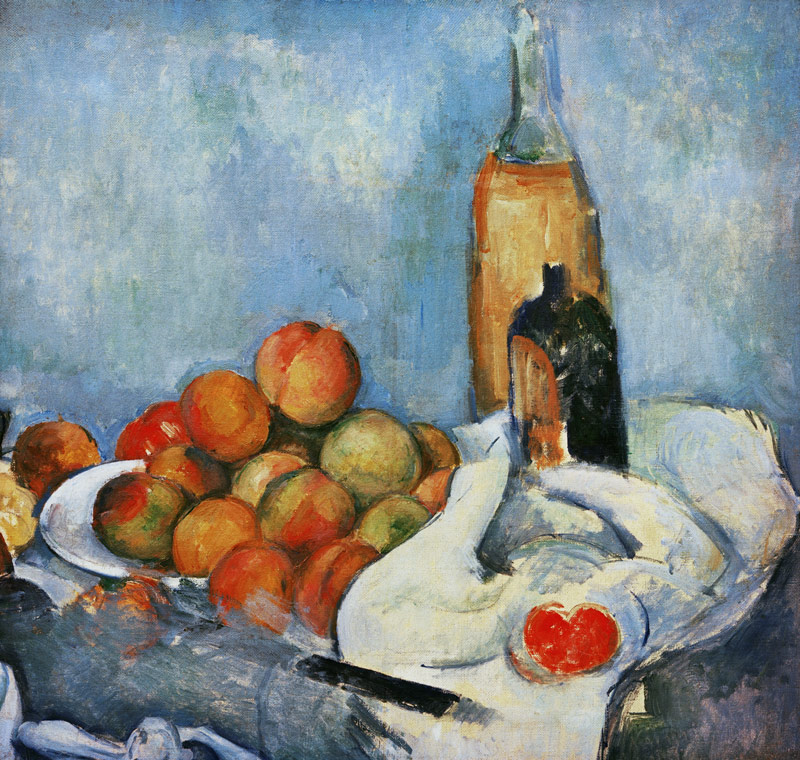 Bottles and peaches de Paul Cézanne