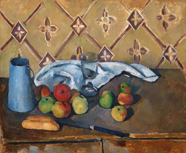 Fruit, Serviette and Milk Jug de Paul Cézanne