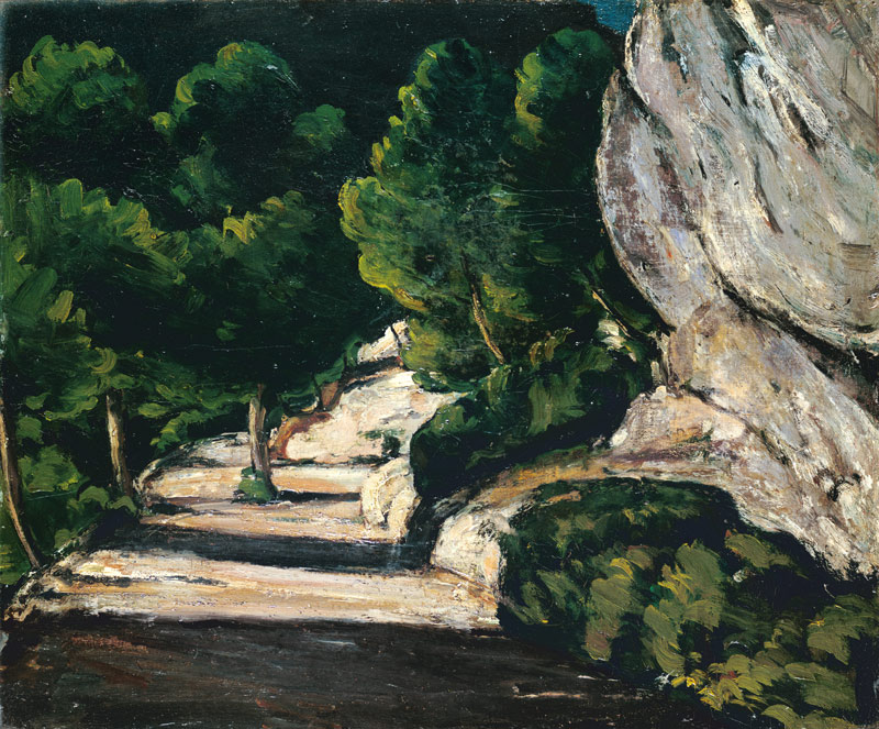 Landscape. Road with Trees in Rocky Mountains de Paul Cézanne