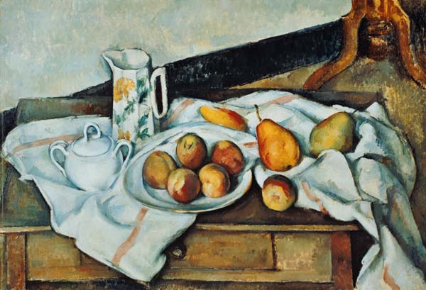 Still life with sugar bowl de Paul Cézanne