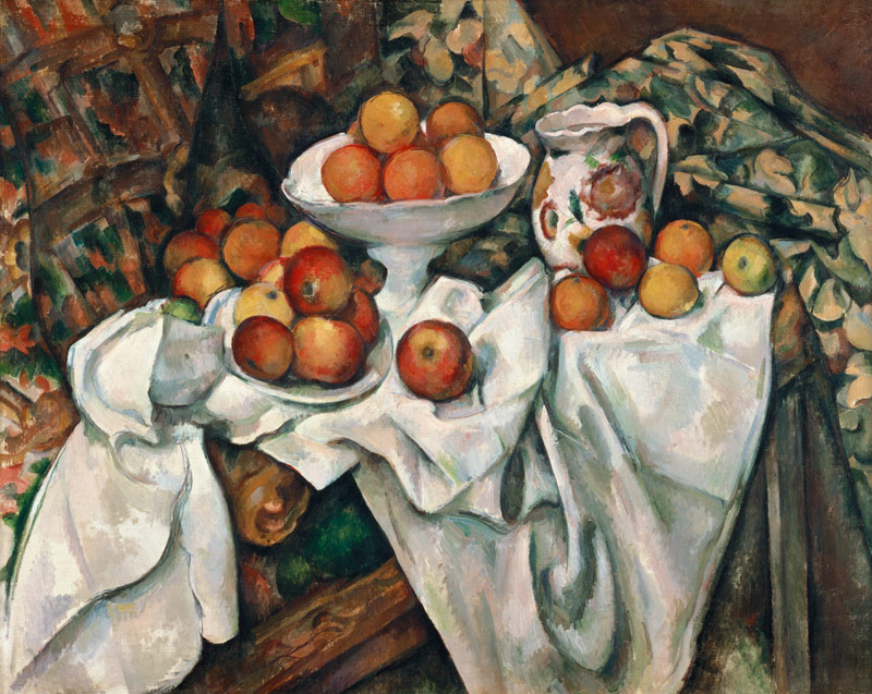 Naturaleza muerta con manzanas y naranjas de Paul Cézanne