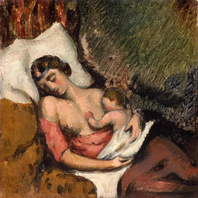 Woman breastfeeding her child de Paul Cézanne