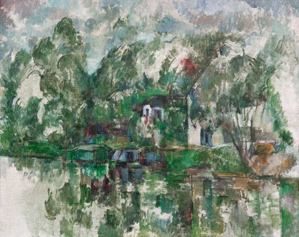 On a river bank de Paul Cézanne