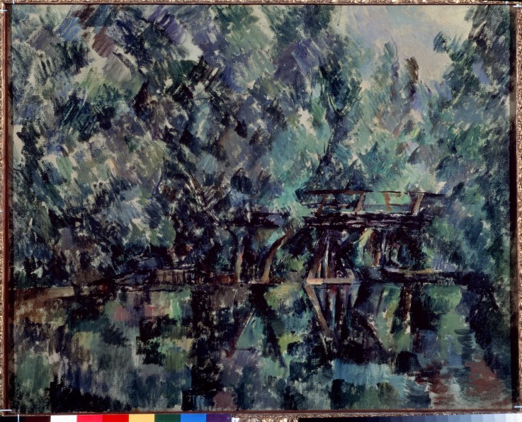 A bridge over a pond de Paul Cézanne