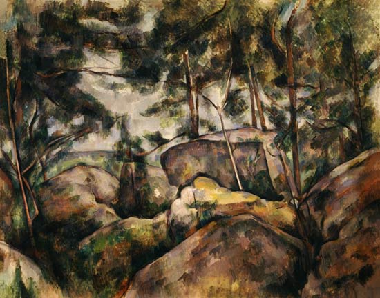 Rock in the woods de Paul Cézanne