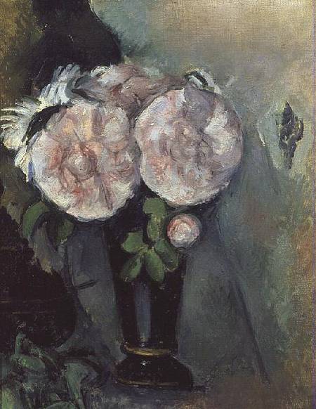 Flowers in a Blue Vase de Paul Cézanne