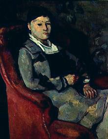 The wife of the artist in the armchair de Paul Cézanne
