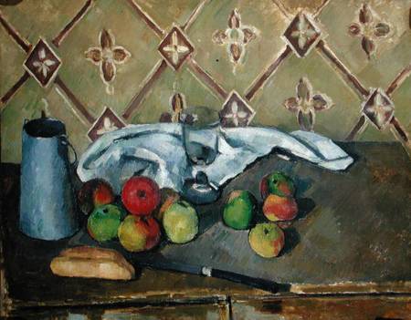 Fruit, Serviette and Milk Jug de Paul Cézanne