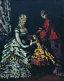 Interieur mit zwei Frauen und Kind de Paul Cézanne