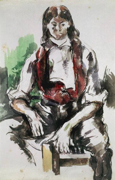 Young man with Red Vest de Paul Cézanne