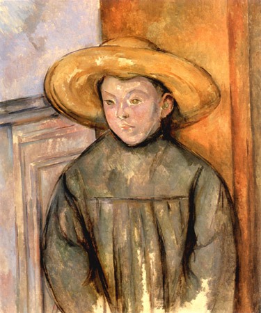 Child with straw hat de Paul Cézanne