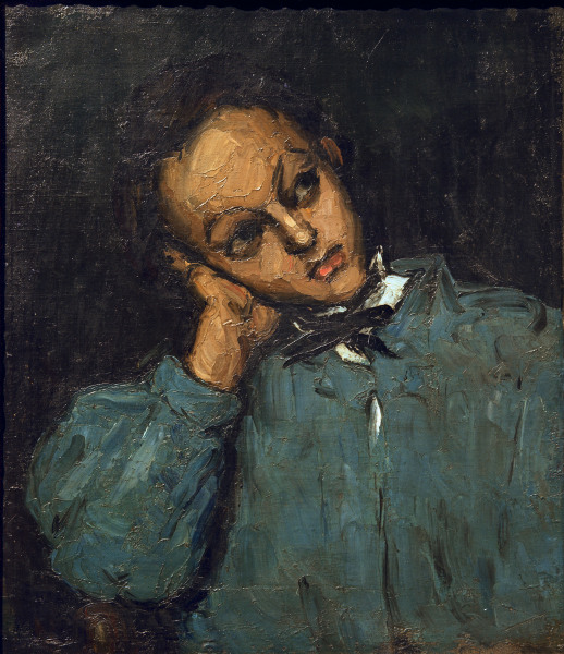 Boy leaning on his hand de Paul Cézanne