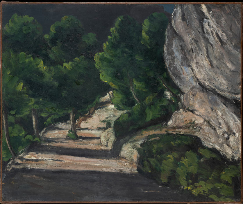 Landscape. Road with Trees in Rocky Mountains de Paul Cézanne
