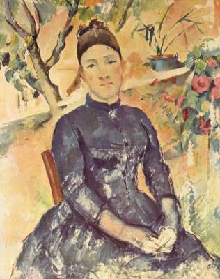 Madam Cezanne in the greenhouse de Paul Cézanne