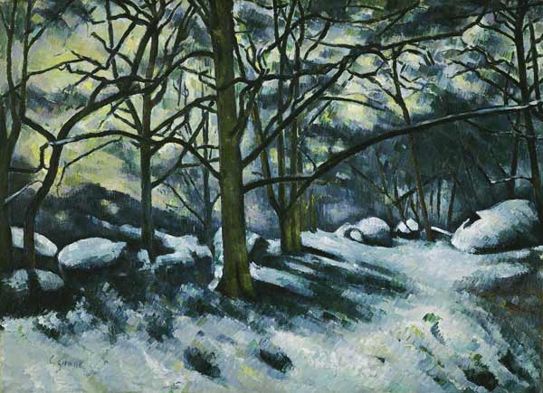 Melting Snow, Fontainebleau de Paul Cézanne