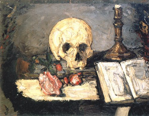 Skull and candlestick de Paul Cézanne