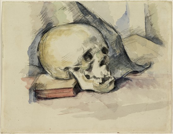 Skull and Book de Paul Cézanne