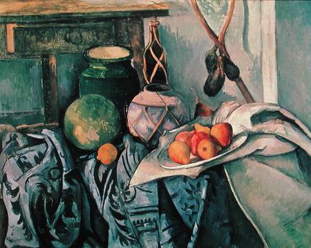 Still Life with Pitcher and Aubergines de Paul Cézanne