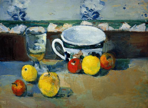Cup, Glass & Fruit II de Paul Cézanne