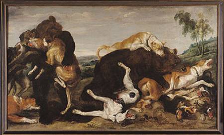 Bear Hunt or, Battle Between Dogs and Bears de Paul de Vos