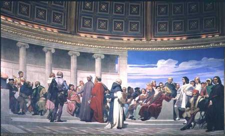 Hemicycle: Artists of All Ages, detail of Ictinus, Apelles and Phidias de Paul Delaroche