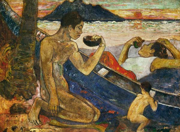 A Canoe (Tahitian Family) de Paul Gauguin